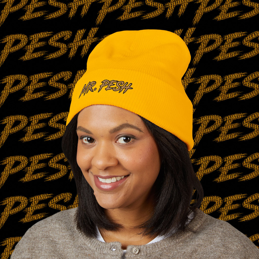 Embroidered 'MR. PESH' Cuffed Beanie