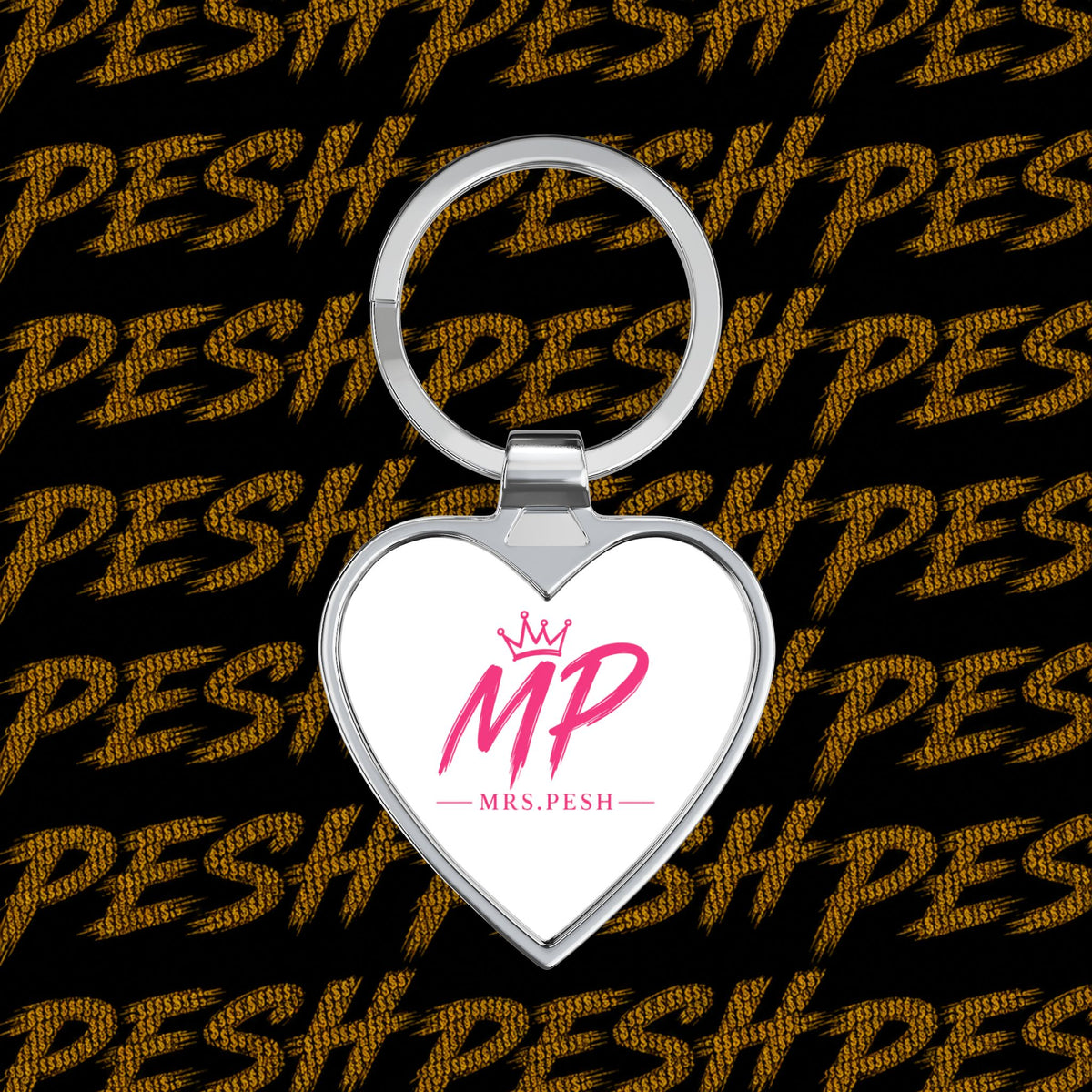 Heart Keychain — Personalized 'MP' Monogram Heart Keyring (Mrs. Pesh)
