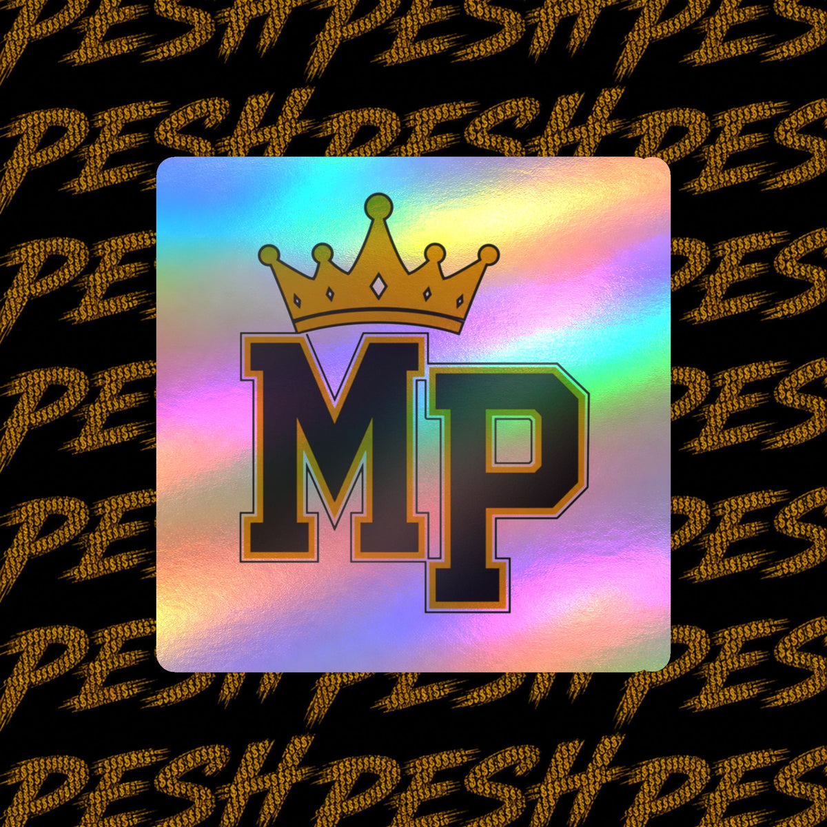 Mr. Pesh Crowned Vinyl Sticker — Kiss-Cut Decal
