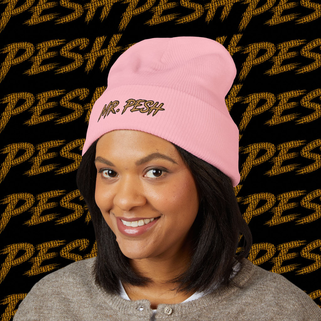 Embroidered 'MR. PESH' Cuffed Beanie