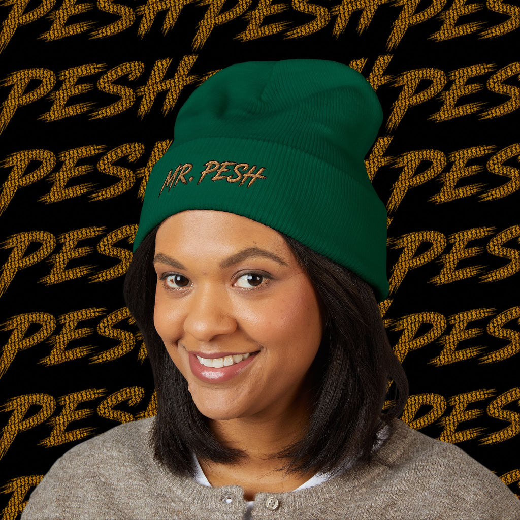 Embroidered 'MR. PESH' Cuffed Beanie