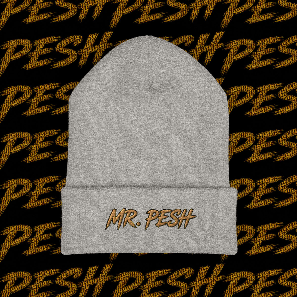 Embroidered 'MR. PESH' Cuffed Beanie