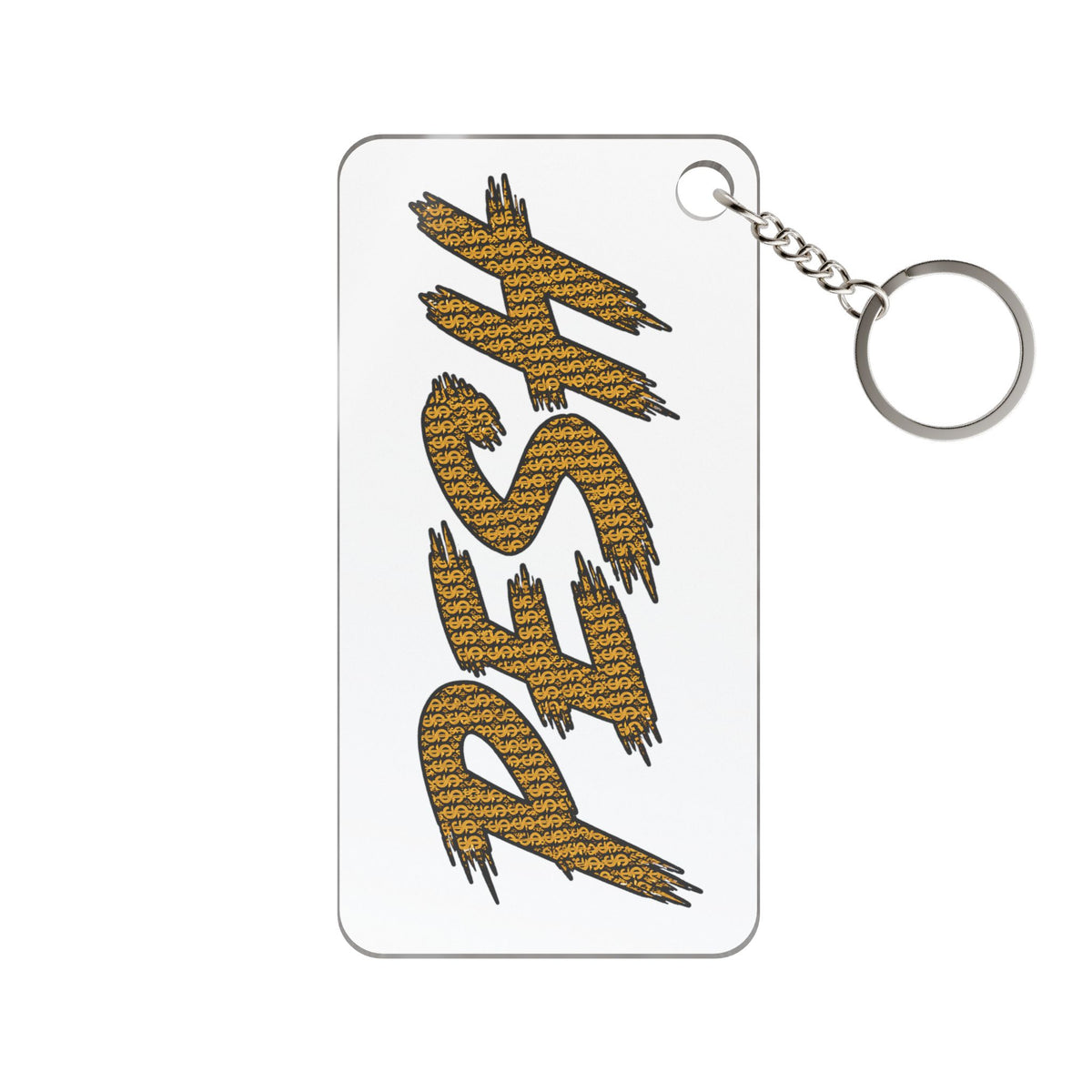Money $$$$ Print "PESH" Keychain Charm — Bold Animal-Print Accessory