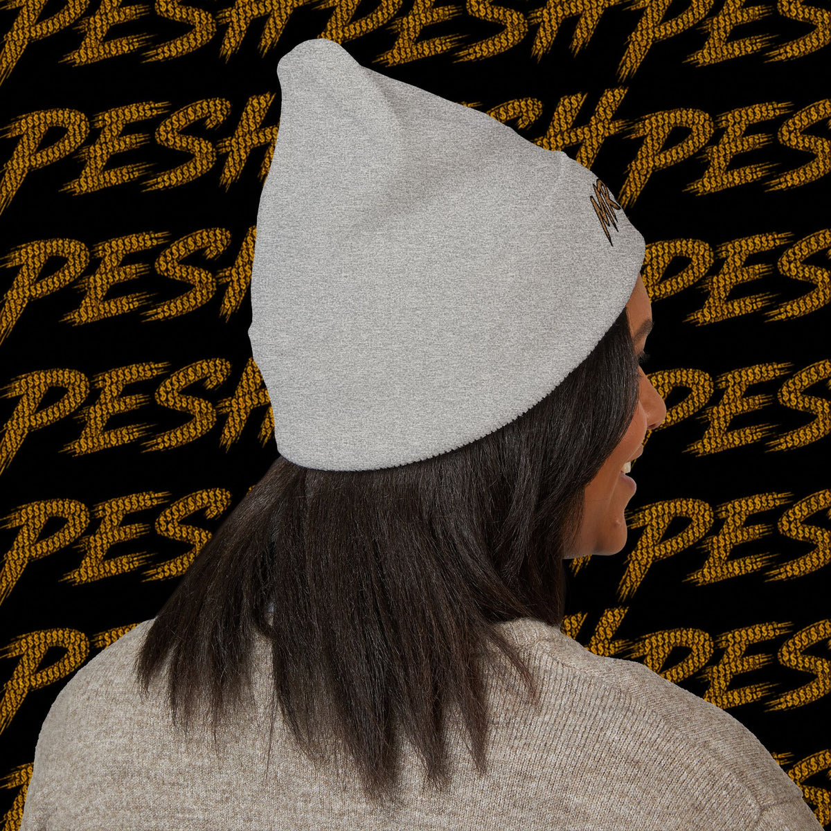 Embroidered 'MR. PESH' Cuffed Beanie