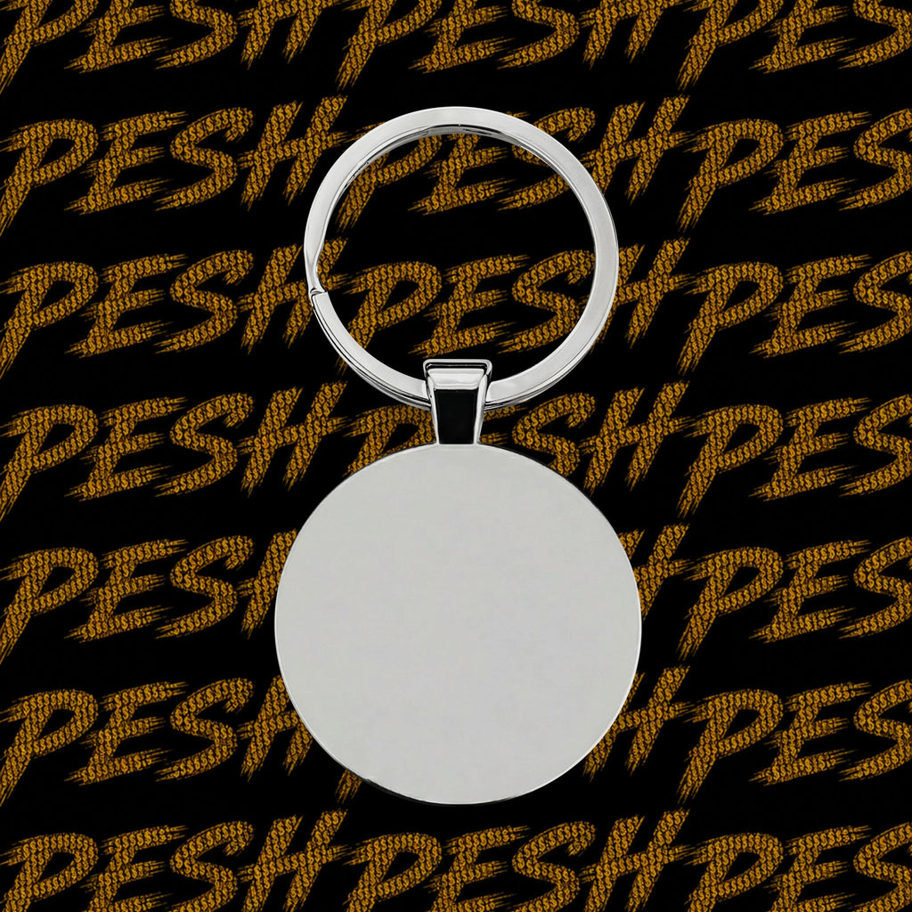 MP Crown Round Stainless Steel Keychain — Personalized Monogram Keyring