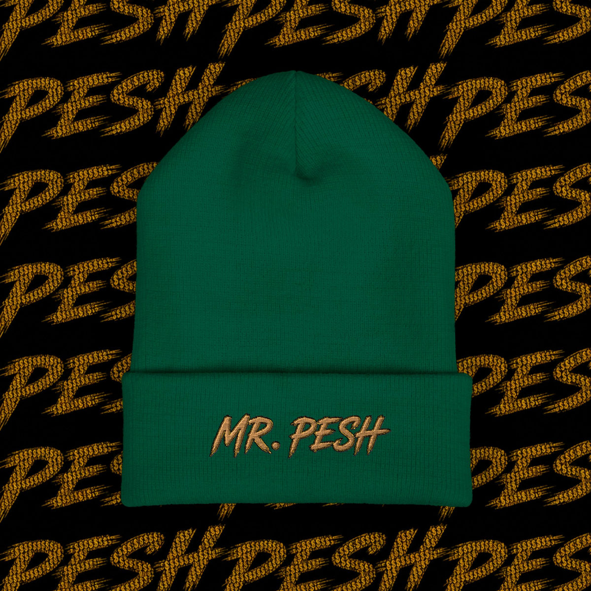 Embroidered 'MR. PESH' Cuffed Beanie