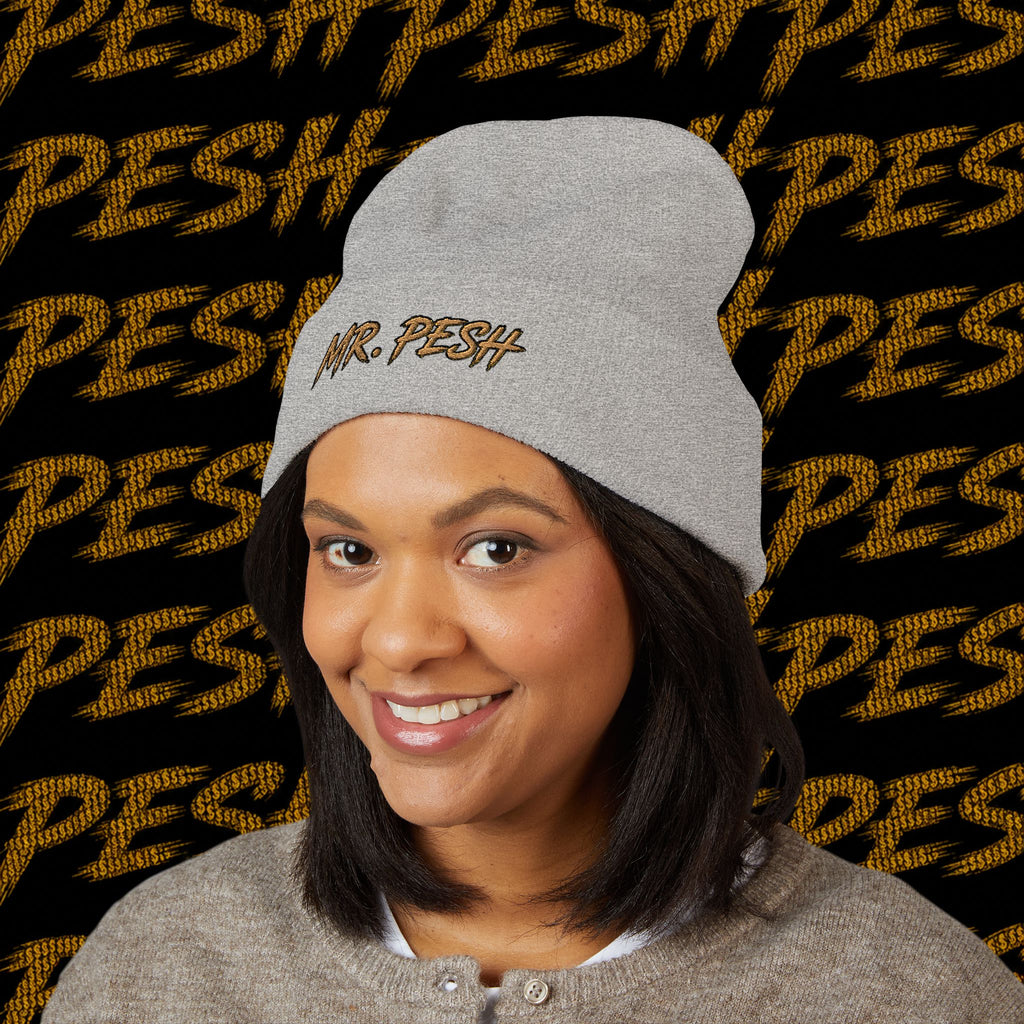 Embroidered 'MR. PESH' Cuffed Beanie