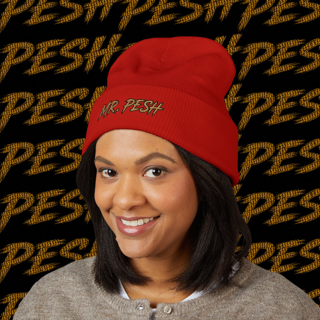 Embroidered 'MR. PESH' Cuffed Beanie