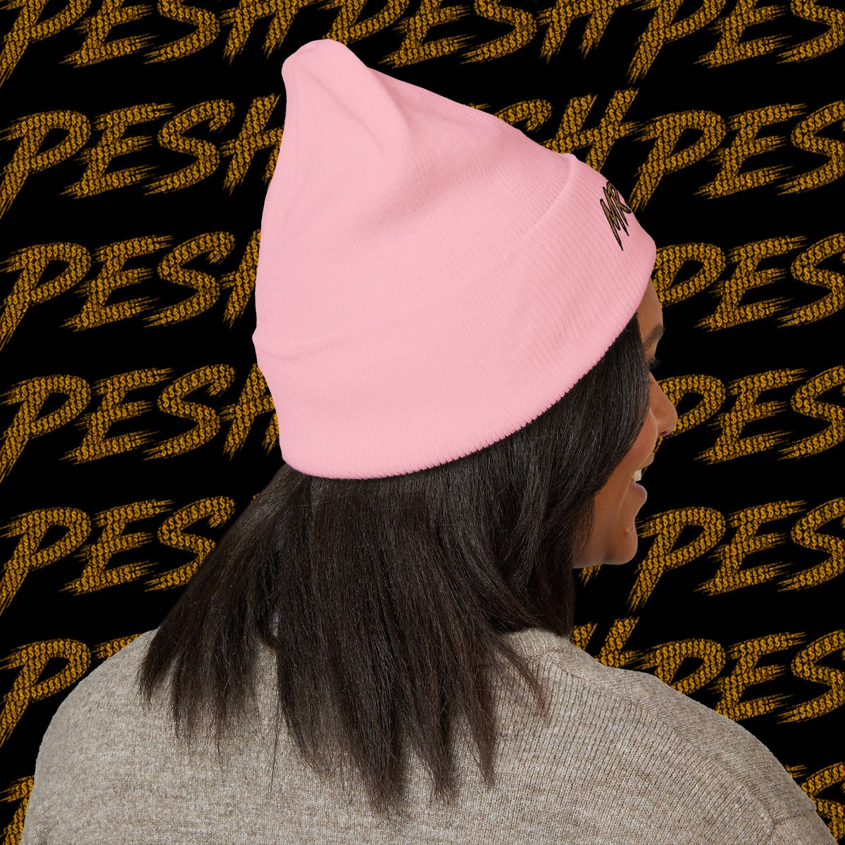 Embroidered 'MR. PESH' Cuffed Beanie
