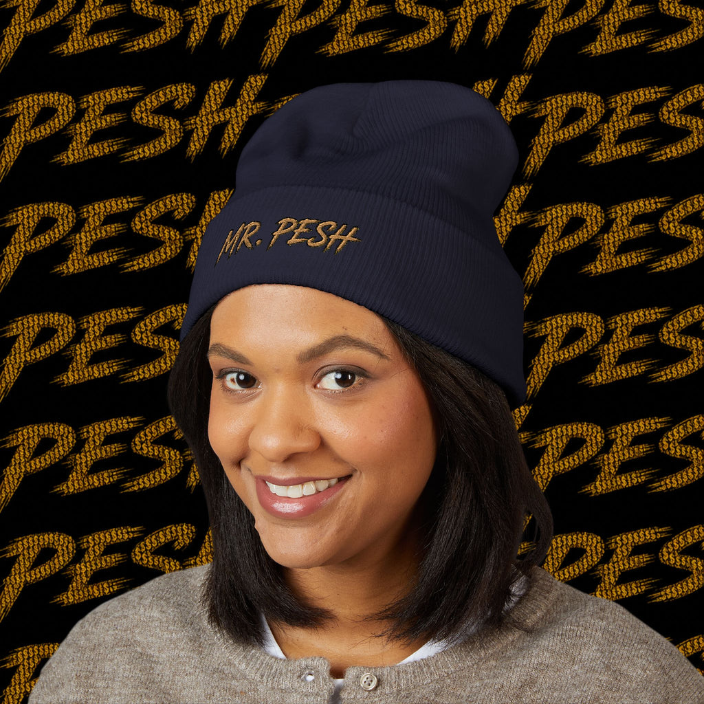 Embroidered 'MR. PESH' Cuffed Beanie