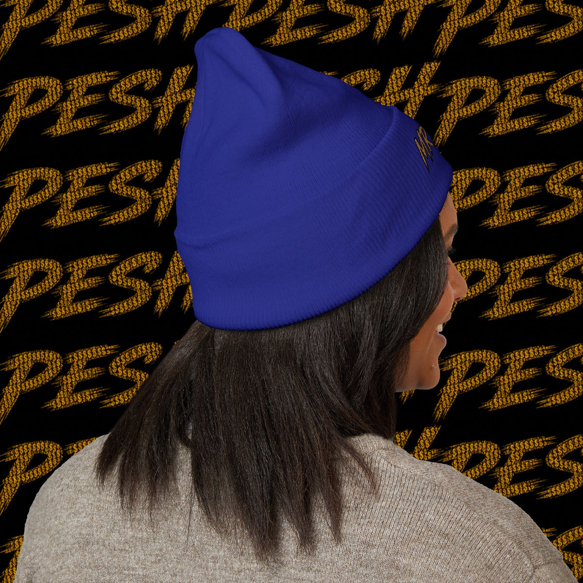 Embroidered 'MR. PESH' Cuffed Beanie
