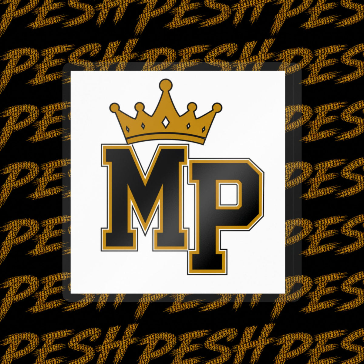 Mr. Pesh Crowned Vinyl Sticker — Kiss-Cut Decal