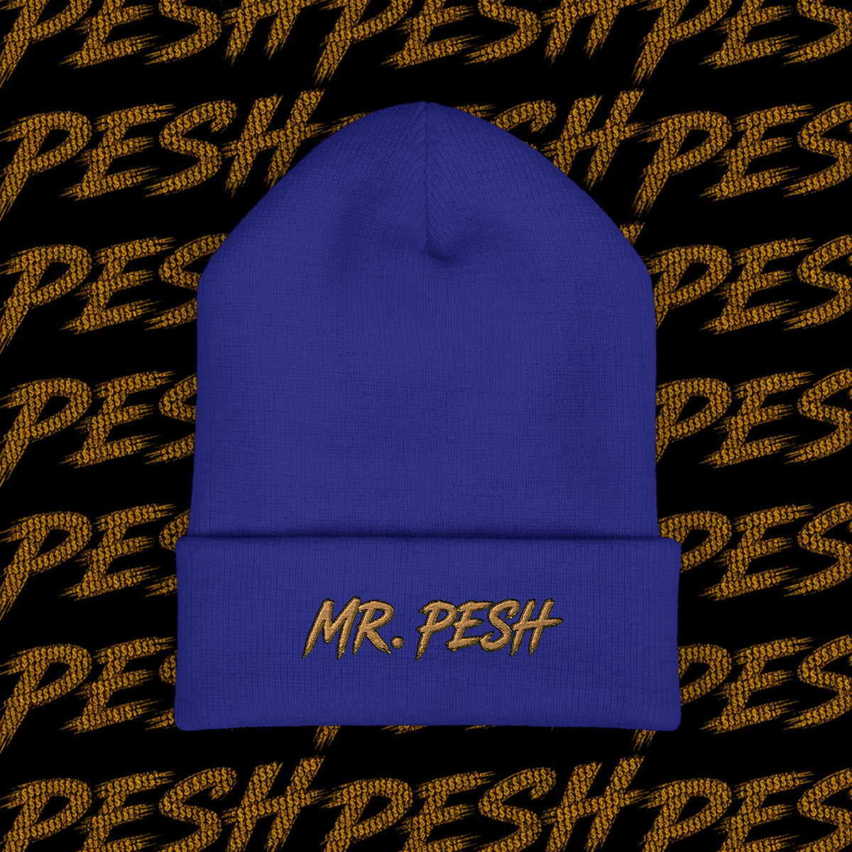 Embroidered 'MR. PESH' Cuffed Beanie