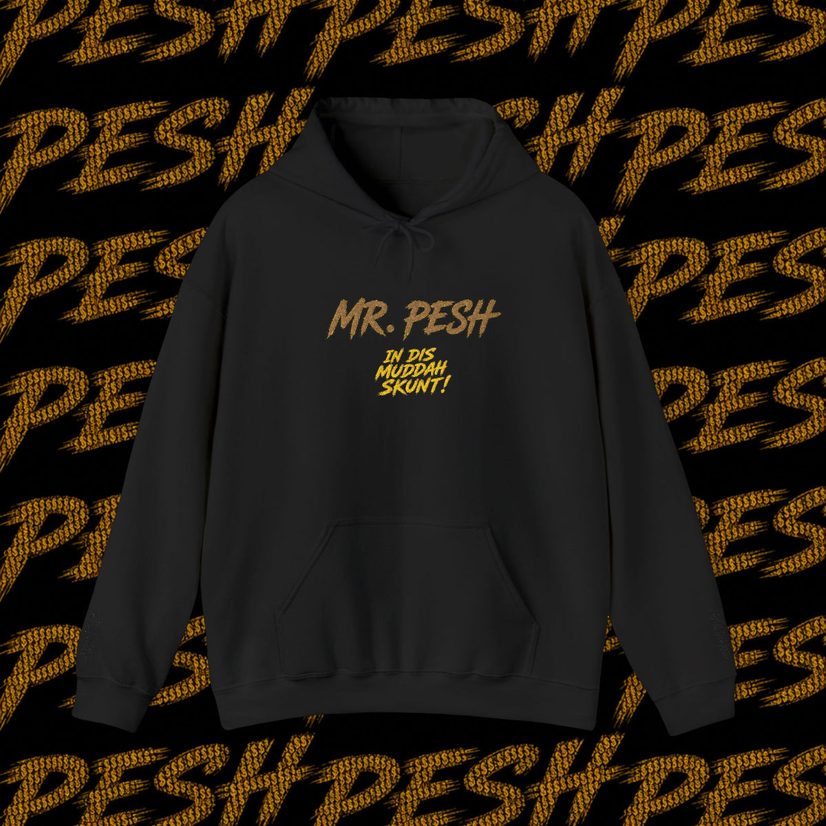 Mr. Pesh Gold Script Hoodie