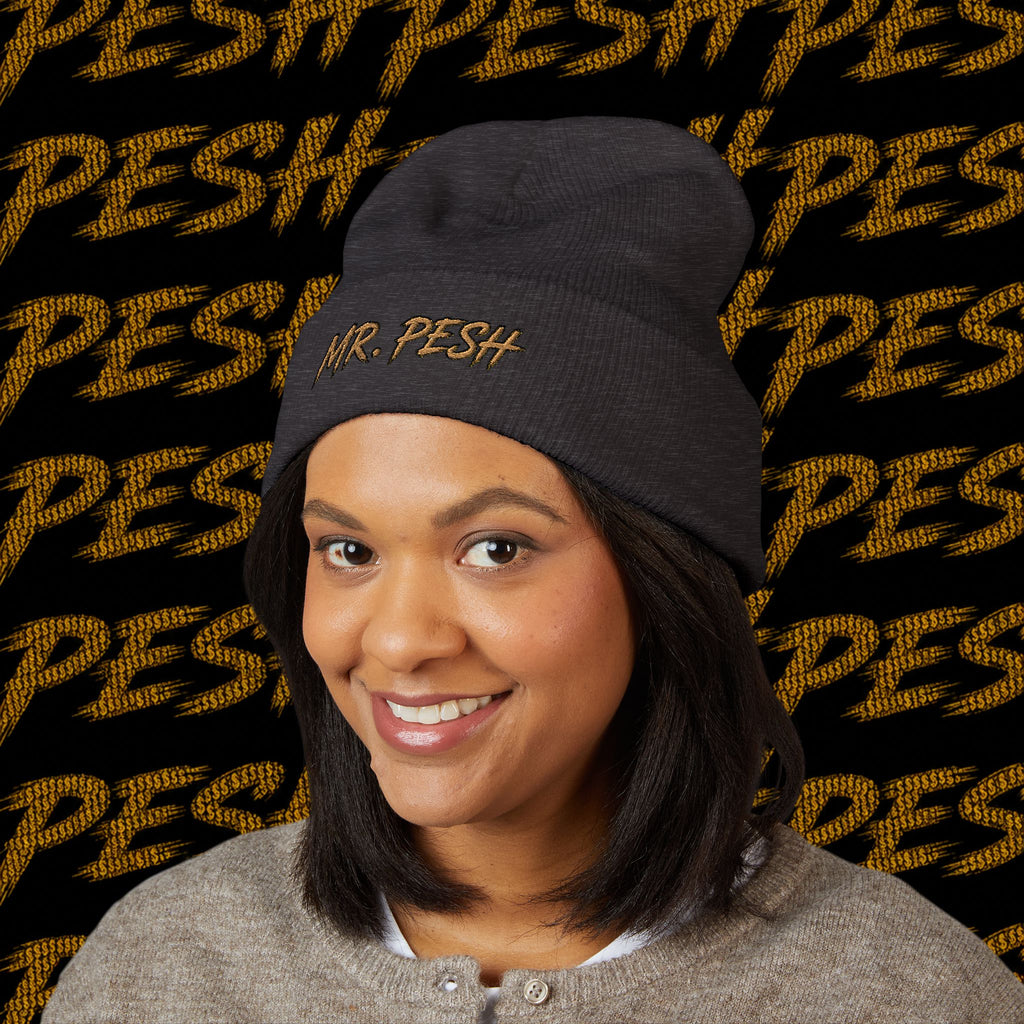 Embroidered 'MR. PESH' Cuffed Beanie
