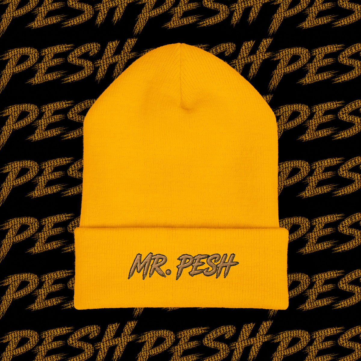 Embroidered 'MR. PESH' Cuffed Beanie