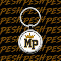 MP Crown Round Stainless Steel Keychain — Personalized Monogram Keyring