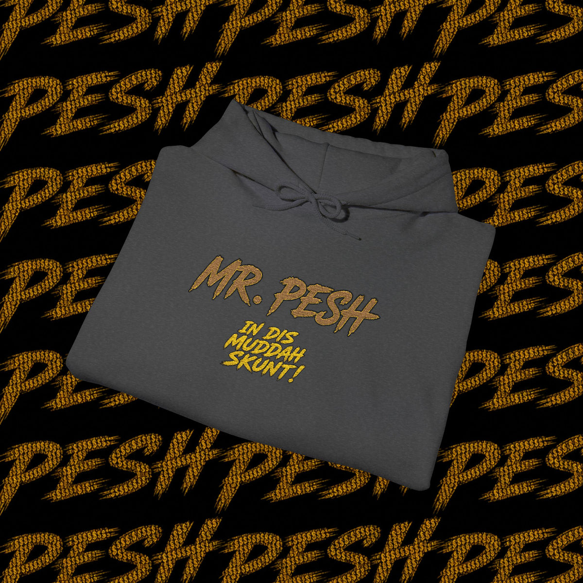 Mr. Pesh Gold Script Hoodie