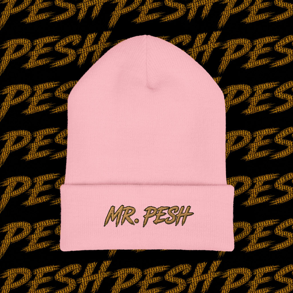 Embroidered 'MR. PESH' Cuffed Beanie