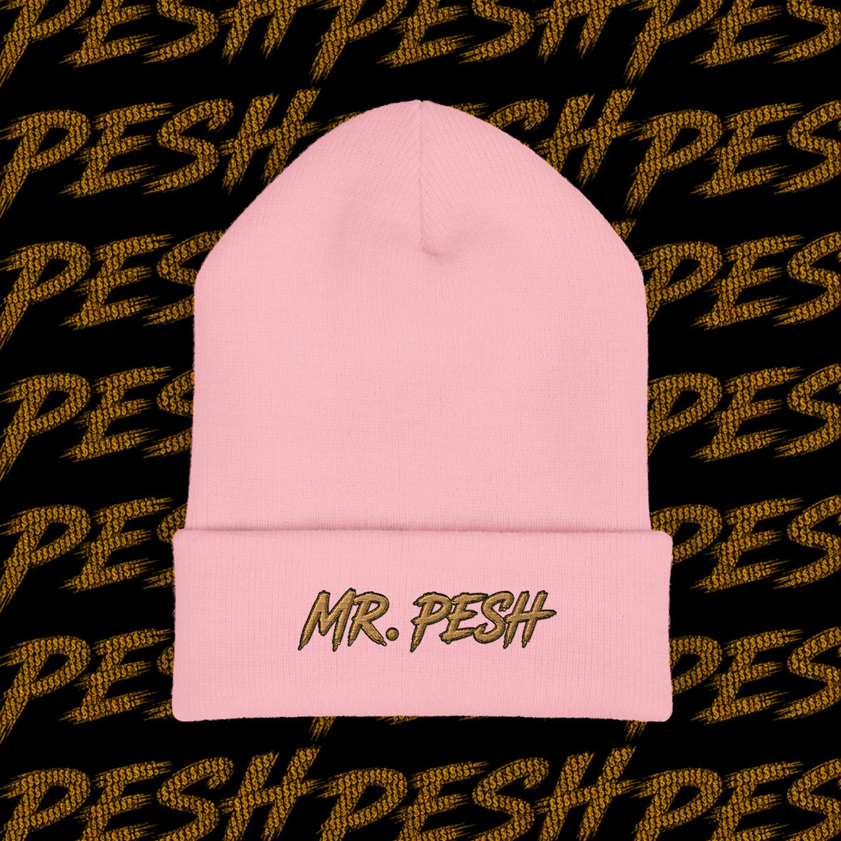 Embroidered 'MR. PESH' Cuffed Beanie