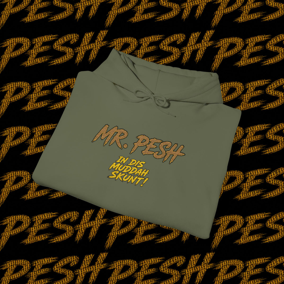 Mr. Pesh Gold Script Hoodie
