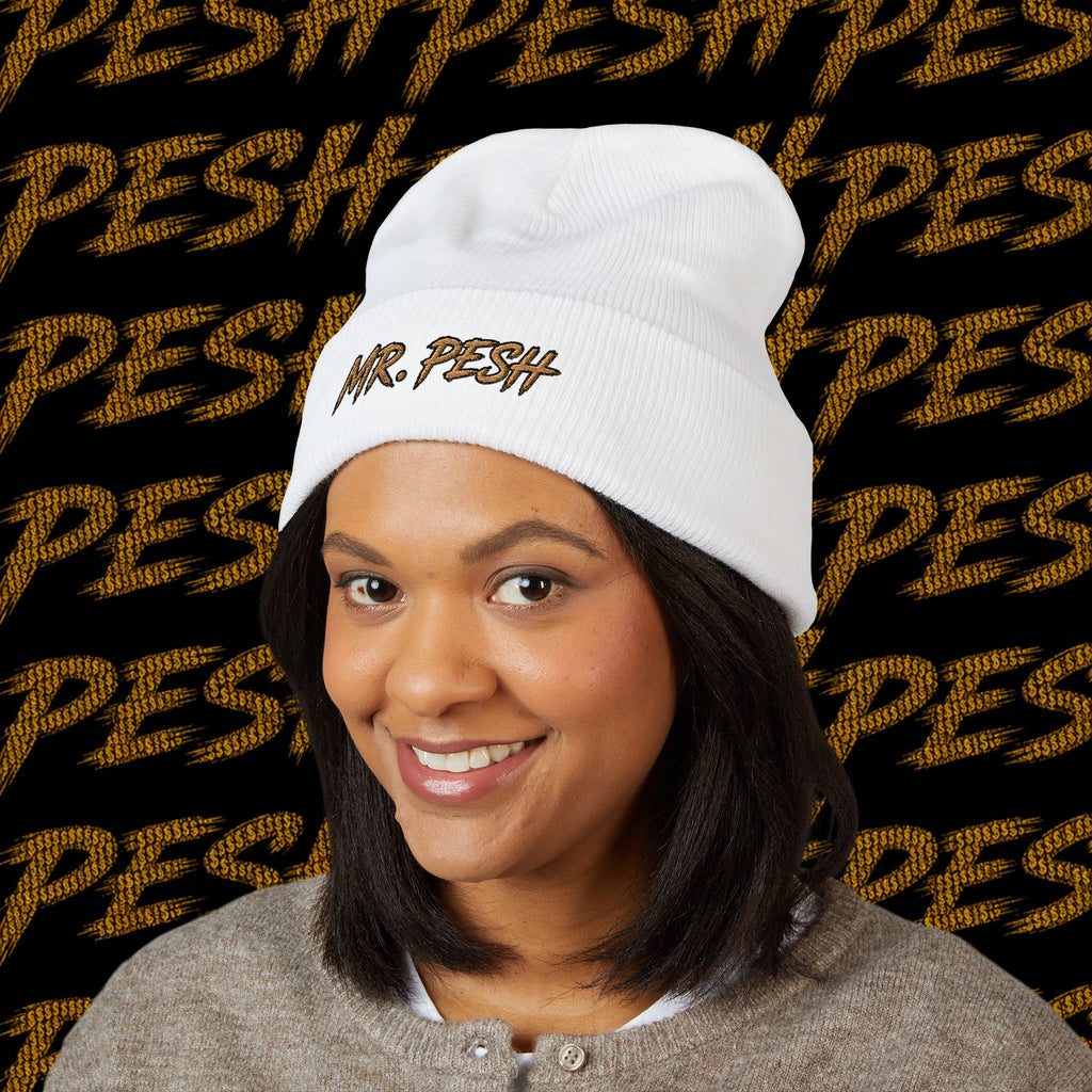 Embroidered 'MR. PESH' Cuffed Beanie