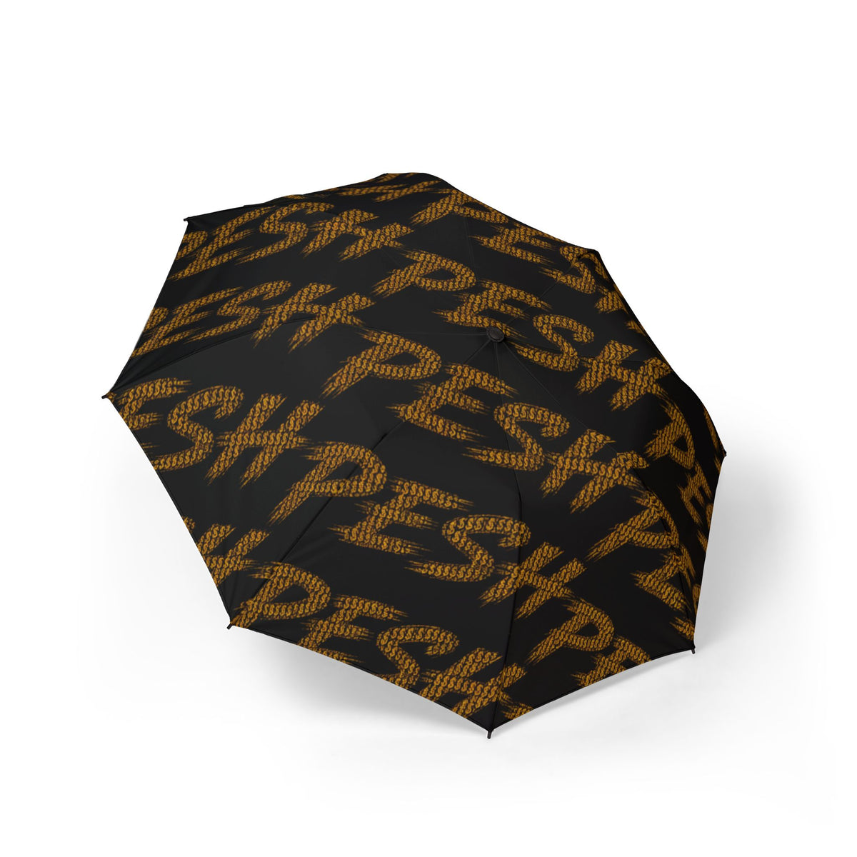 Leopard Script Foldable Umbrella — Compact Semi-Automatic Rain Parasol