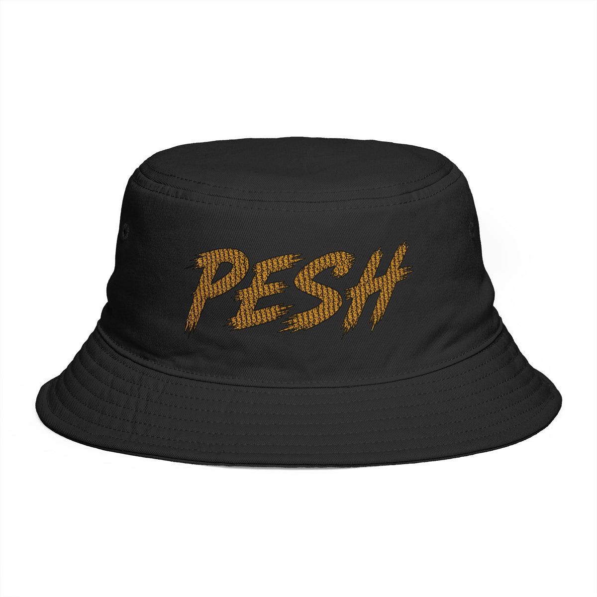 PESH  Bucket Hat – Retro Streetwear Gold Pesh Logo