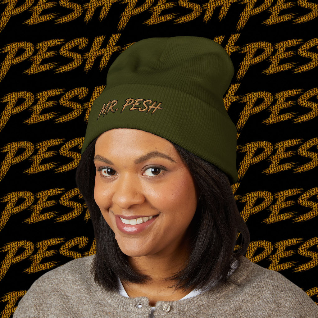 Embroidered 'MR. PESH' Cuffed Beanie